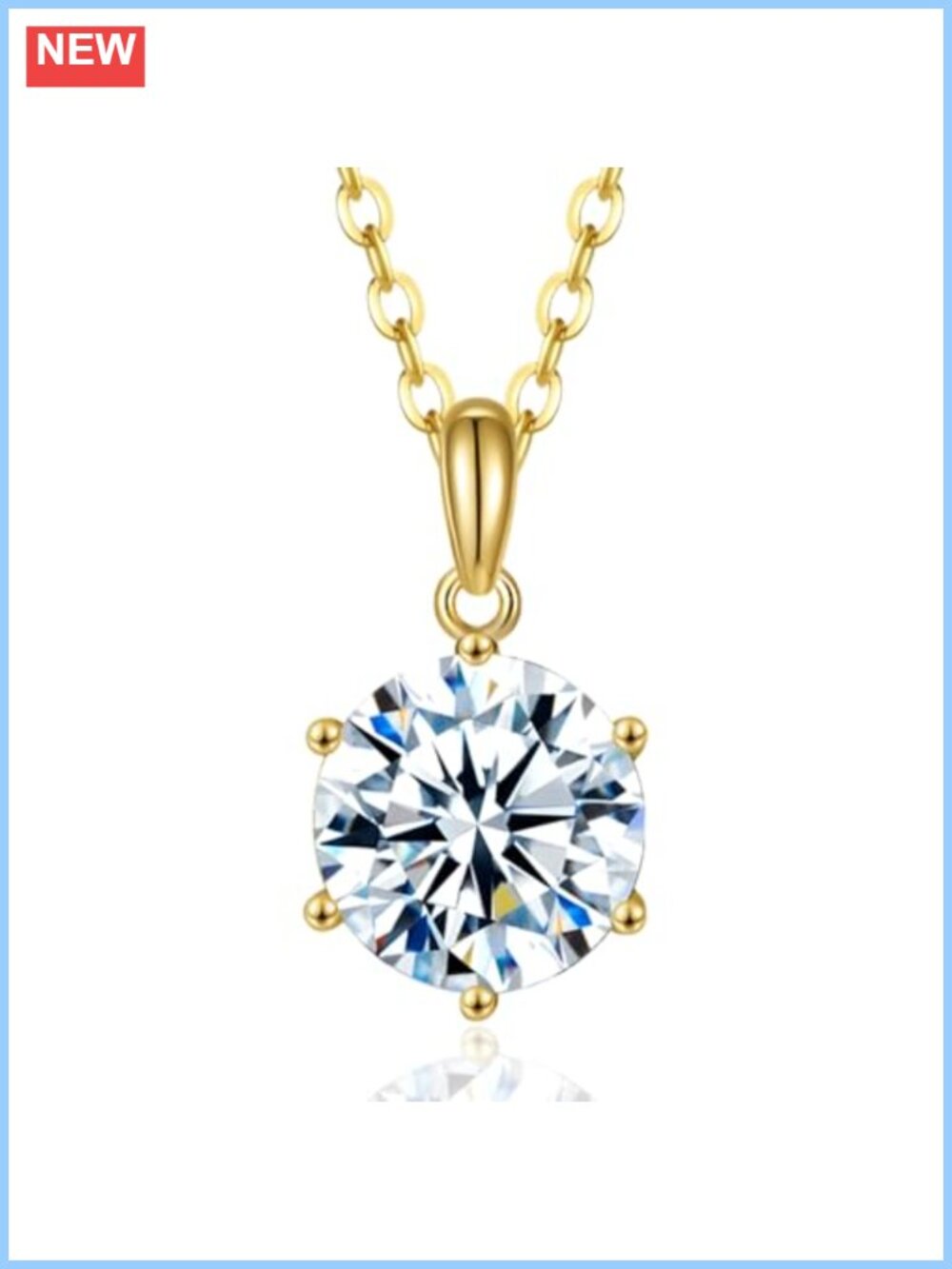 Moissanite Pendant Necklace 925 Sterling Silver D Color Ideal Cut 1CT